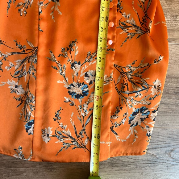 Equipment Floral Orange Wrap Dress Size Large - Picture 8 of 16